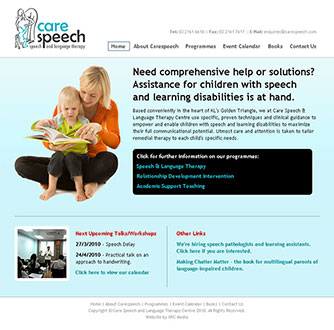 Carespeech Web Site Screenshot - Click to Enlarge