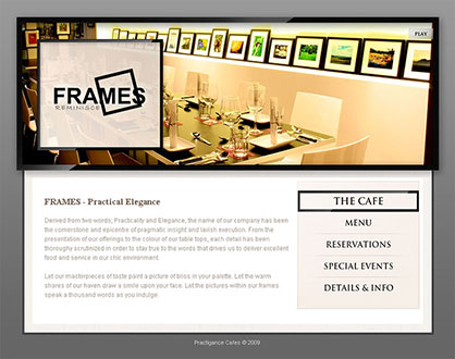 Frames Cafe Web Site Screenshot - Click to Enlarge