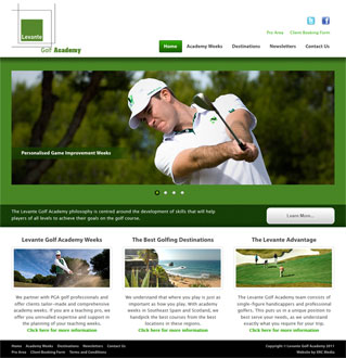 Levante Golf Academy Web Site Screenshot - Click to Enlarge
