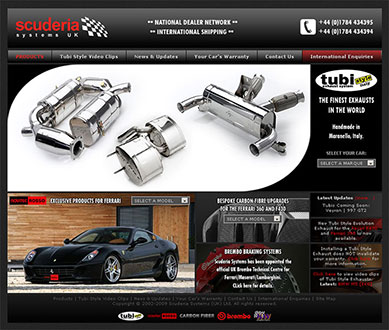 Scuderia Systems Web Site Screenshot - Click to Enlarge